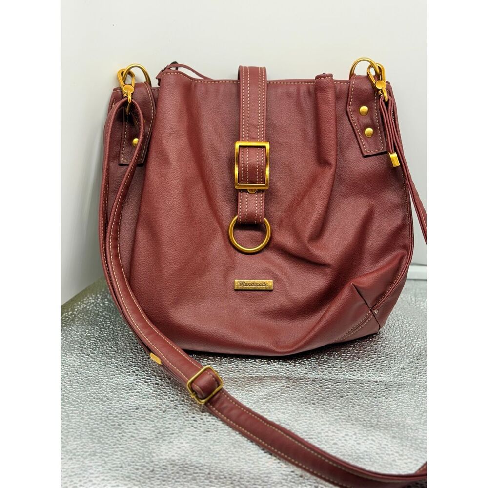 Hinterland Handmade Brown Genuine Leather Slouch Hobo Shoulder Bag Purse